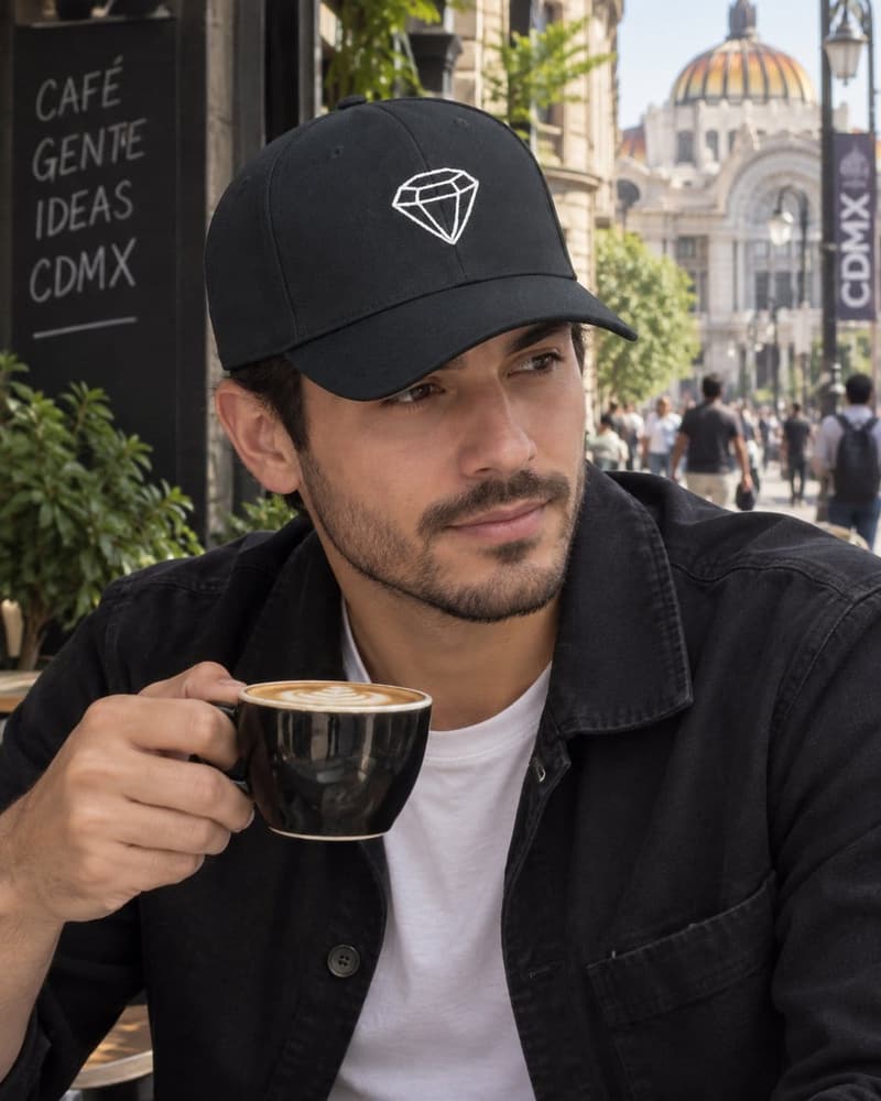 Gorra Diamante Cerrada curva, foto 2 de 4